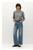 Women Jeans Wide Leg Slight Flare HighWaist Fit Elastic Back Waist Soft Touch Winter Denim Fabric Everyday Style