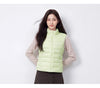 Women Down Vest Thermal Warmth Lightweight 90 Percent Down Fill Slim Fit Stand Collar Layering Solid Color