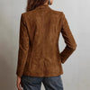 Women's Retro Suede Single-Breasted Blazer Spring Autumn Jacket Casual and Versatile Suede Jackets Women's Outerwear