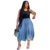 Women Streetwear Fly Denim Calf-Length Pants Autumn Loose Safari Style Cargo Harem Hip Hop Jeans