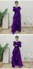 Ruffle Edge Maxi Pleated Dress For Women Round Neck Long Sleeves Solid Color Stitching Belt Dresses 2DA9911