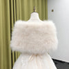 Real Ostrich Feather Wedding Shawl Women Winter Fur Wrap Cape Scarf Fluffy Feather Bridal Shrug Party Stoles Bride Cape Cloak