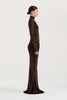 Autumn Long Sleeve Sexy Maxi Dress Women Hollow Out Turtleneck Ruched Bodycon Club Party Long Dresses Female