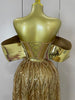 Sparkle Gold Diamonds Sequins Mesh See Through Long Dress Women Birthday Party Gown Sexy Nightclub Singer Stage Costume