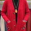 Autumn Pocket Knit Cardigan Women Casual Sweater Coat Single Breasted V-Neck All-Match Knitted Jacket Female Tops