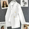 Spring Autumn Long Sleeve Female Blazer Double Button Jacket Ladies Business Work Wear Formal Coat Women Outerwea