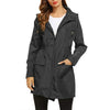 Windproof Waterproof Raincoat Long Jacket Hooded Women Autumn Winter Outdoor Hiking Clothes Long Rain Tops Rainwear Lightweight