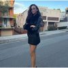 Women's Fur Patchwork Leather Jackets Furry Collar Slim Buttons Full Sleeve Female Coat Autumn Lady Street Outerwear