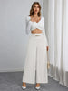 Women's Trousers Thin High Waist Chain Elastic Waist Khaki Elegant Office Black Casual Wide-leg Pants for Female