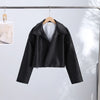 Urban Solid Pu Leather Women Jacket Street Stand Collar Long Sleeve Female Outwear Autumn Winter Lady Streetwear