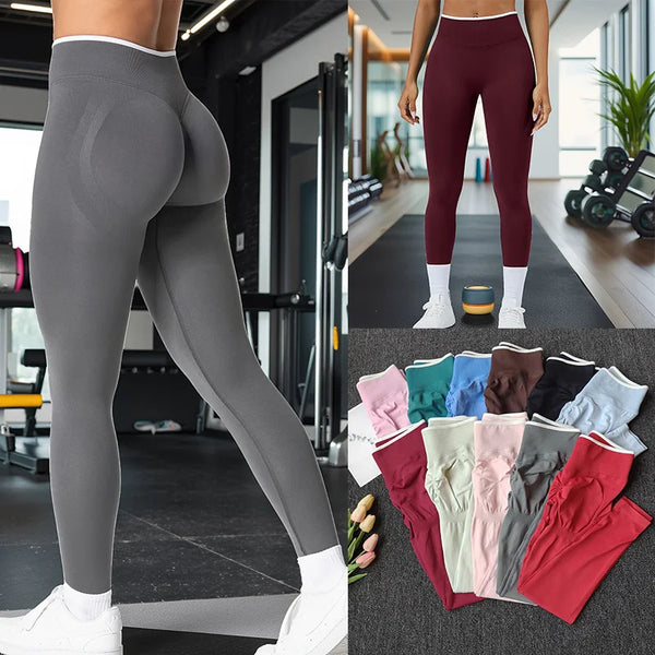 Seamless Scrunch Bum Leggings for Women, Squat Proof Yoga Pants, High Stretch Fitness Tights for Gym, Running & Workout Sports