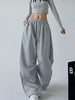Harajuku Wide Leg Sweatpants Women Streetwear Baggy Oversize Gray Sports Pants Woman Drawstring Casual Joggers Trousers