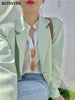 Casual Loose Lapel Ladies Suit Jackets Full Sleeve Single-breasted Solid Female Blazer Tops Spring Women Outwear