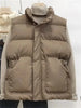 Winter Down Cotton Vest Jacket Women's Sleevele Stand Parkas Warm Short Vest Coat Female Waistcoat Overcoat Ladies Tops