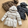 Winter Women's Down Jackets Ultra Light Warm Cusual Coat Female Puffer Jacket With Belt Plus Size Hooded Short Parka