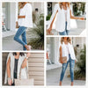 Spring and Autumn Leaderless Design Cape Suit Jacket Office Casual Loose Top Cape Collar Open Sleeve Cape Women's Jacket
