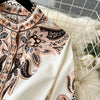 Retro Court Style Printed Dress Women Autumn Winter Flared Sleeve Vintage Long Dresses Ladies Slim Autumn Winter Long Robe