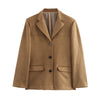 Women's Jacket Old money Jackets Brown Leather Suede Jacket Coat Vintage Demi-season Jacket Autumn Winter Outerwears