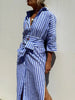 Autumn Long Sleeve Shirt Dress Elegant Belt Long Dress For Women Print Button Lapel Neck Casual Dresses Robe Femme