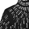 Temperament Elegant Party Diamond Pearl Long Bodycon Dress Women O Neck Long Sleeve Glitter Club Evening Black Sheath Maxi Dress
