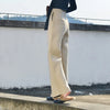 Korean Autumn Winter High Waist Wool Blend Womens Pants Loose Casual Female Straight Trousers Versatile Lady Pants