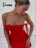 Camisoles Solid Sheath Elegant Women Dresses Irregular Hem Party Sexy Club Outifts Female Bodycon Fitness Robes