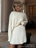 Autumn Solid Color O-neck Sweater Dress Sets Women's Clothing Long Sleeves Fishion Style Loose Knitted Short Skirt Set