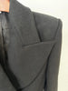 Short Black Jacket Women's Big Lapel Slim Fit Back Metal Chian Double Breasted Jacket Autumn 7A1213