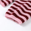 Knitted Stripe Zipper Jacket For Women Spring Chic Long Sleeve Sweater Coats Street Lady Casual Stand Collar Outerwear