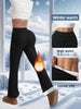 Ultra-Thick Lambswool Warm Leggings Woman Lift Hips High Waist Slim Wide Leg Tights Female Winter Thermal Black Flared Pants