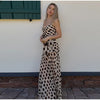 Women Chic Vacation Outfits Leopard Print Sheer Chiffon Shirt Casual Turn-down Collar Mini Dress & Detachable Scarf