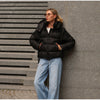 Two Wear Women's Winter Jacket Detachable Sleeve Padded Coat Stand Collar Hooded Puffer Coat Short Padded Coat Padded Vest