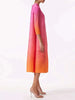 Pleated Dress Gradient Color Women Turtleneck Long Sleeves Pink Orange Dresses Female Clothing 2YA773b