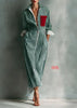 Autumn Striped Print Shirt Dress For Women Casual Turn Down Collar Color Blocking Pocket Long Dresses Graceful Robe