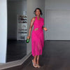 Vintage Chic Dress Stylish Ruched Fringe Women Knit Gown Designers Glamorous Elegant Modest Female Spring Outfits