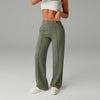High Waisted Yoga Pants for Women, Loose Wide Leg Workout Trousers with Pockets for Running and Outdoor Exercise