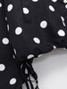 Woman Long Sleeve Polka Dot Solid Jacket High Collar Single Breasted Drawstring Coat Spring High Street Lady Chic Jackets