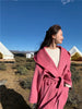 Mid-Length Autumn and Winter Hooded Double Sided Cotton Cashmere Coat Female 100% Wool Loose Thick Woolen Coat
