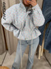 Printed Oversized Drawstring Waist Jackets Women Street Stand Collar Full Sleeve Zipper Slim Coats Autumn Chic Ladies Outerwears