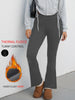 Fleece Lined Pants for Women - High Waisted Soft Flare Leggings with Tummy Control Design