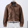 Vintage Turn-down Collar Suede Jackets Women Full Sleeve Breasted Pocket Coat Female Autumn Winter Chic Casual Wear