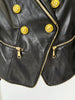 Designer Jacket Women's Slim Fitting Zippers Artificial Leather Blazer