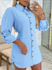 Elegant Flip Collar Button Long Sleeved Dress Women's Button Shirts Style Dress Temperament Spring Autumn Dresses