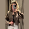 Casual Solid Loose Knit Coat Women All-match Lapel Zippers Full Sleeve Lady Coats Female Autumn Winter Lady Outwears