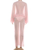 Sexy See Through Dress Women Simple Hollow Ruched Lantern Sleeve Patchwork Elegant Vacation Party Clubwear
