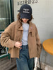Korea Short Outerwear Woman Casual Loose Lazy Chic Long Sleeve Cotton Blends Windbreaker Coats Thin Thench