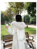 French Lazy Autumn Winter Hooded Double Faced Cashmere Coat Mid Length Real Fox Fur Collar Wool Warm Coat Women