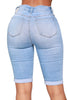 Skinny Jeans for Women High Waist Stretch Denim Trousers Mom Jeans Knee Length Pencil Pants Casual Comfort Trousers Oversize