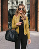 Autumn and Winter Women's Large Size Leather Jacket Solid Color Slim Street Elegant Versatile Top PU Suit Jacket