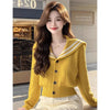Autumn Winter V-Neck Knitt Cardigan Sweater Jacket Women High-Grade Elegant Short Sweater Coat Female Tops